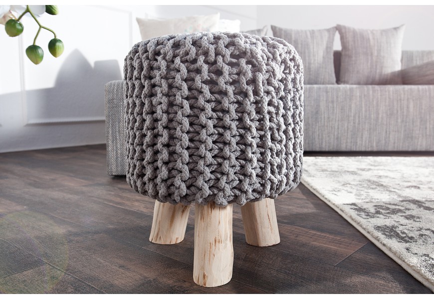 &Scaron;t&yacute;lov&aacute; retro taburetka Leeds 45cm siv&aacute;