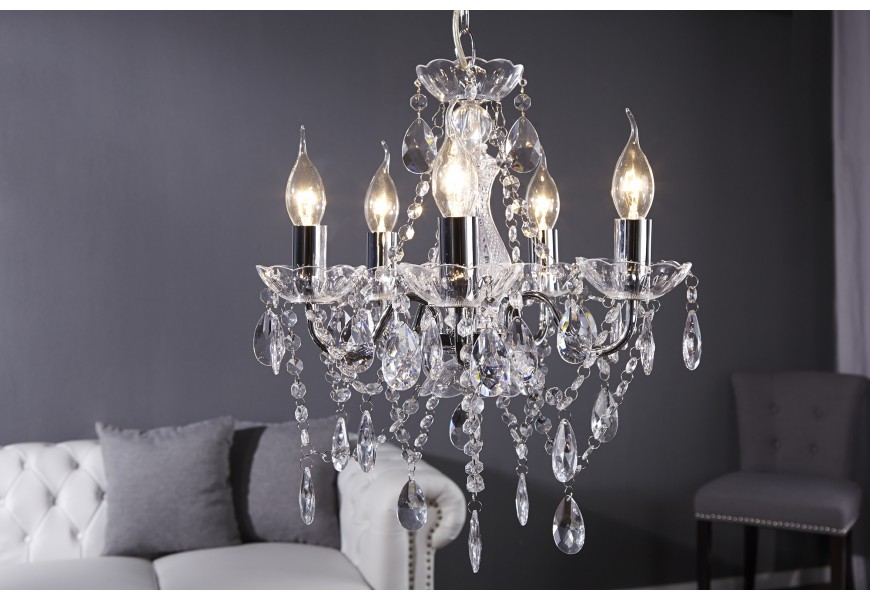 Luxusný luster Karat S 5ramenný chrom