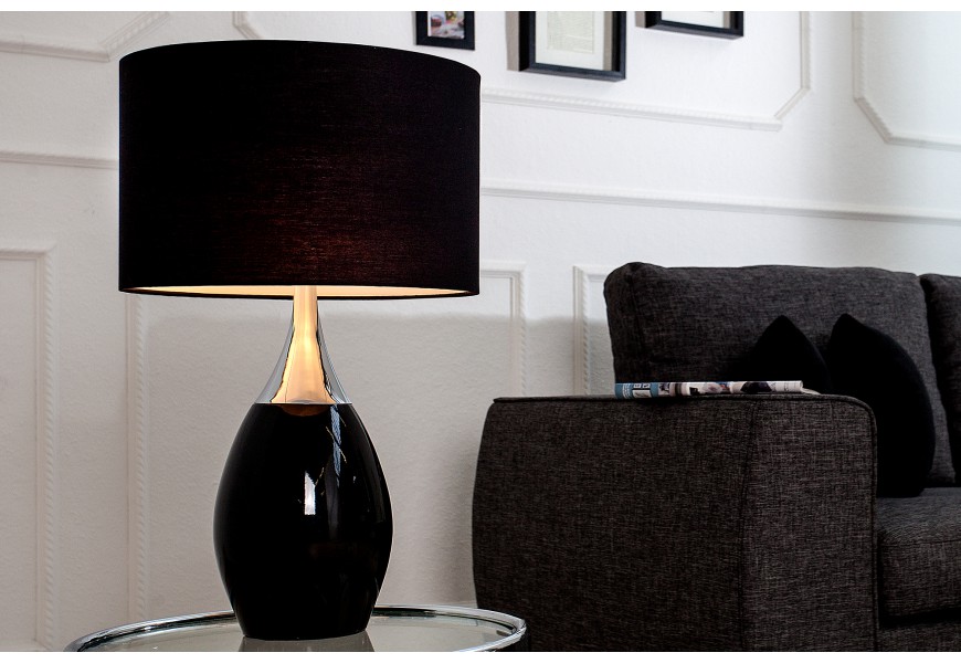 Moderná štýlová stolná lampa Carla 60cm čierna