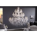 Luxusný zámocký okrúhly závesný luster Karat s tridsiatimi ramenami a priehľadnými krištáľmi 120 cm