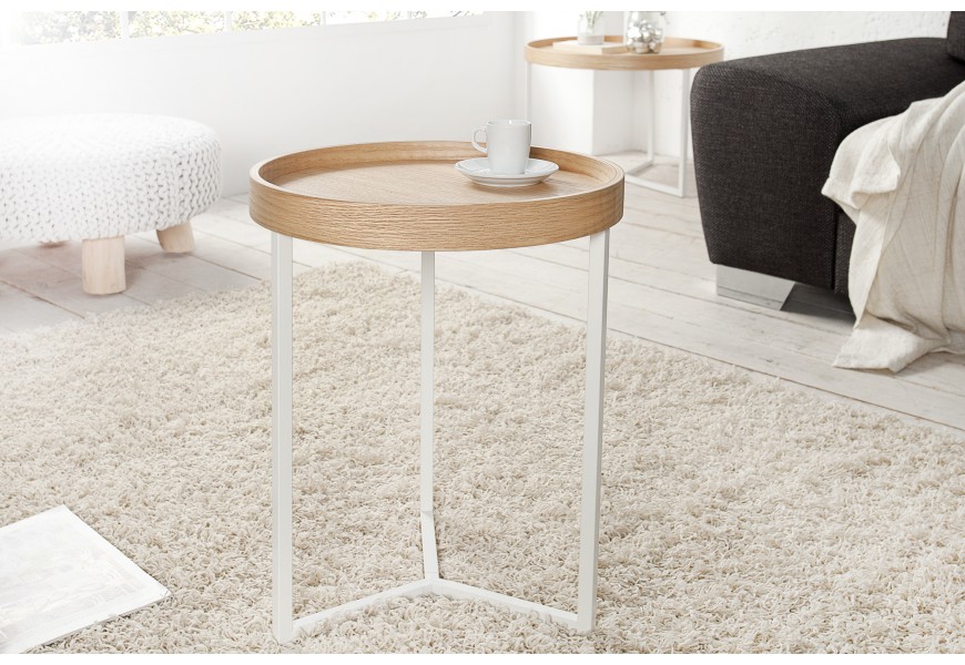 &Scaron;t&yacute;lov&yacute; pr&iacute;ručn&yacute; stol&iacute;k Modul 40 cm dub, biela