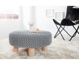 Štýlová retro taburetka Leeds 65cm sivá