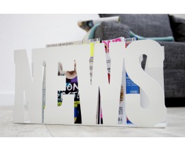 Moderný originálny stojan na časopisy News biely