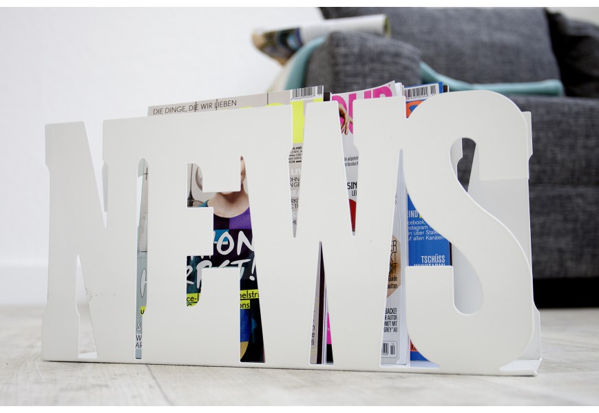 Modern&yacute; origin&aacute;lny stojan na časopisy News biely