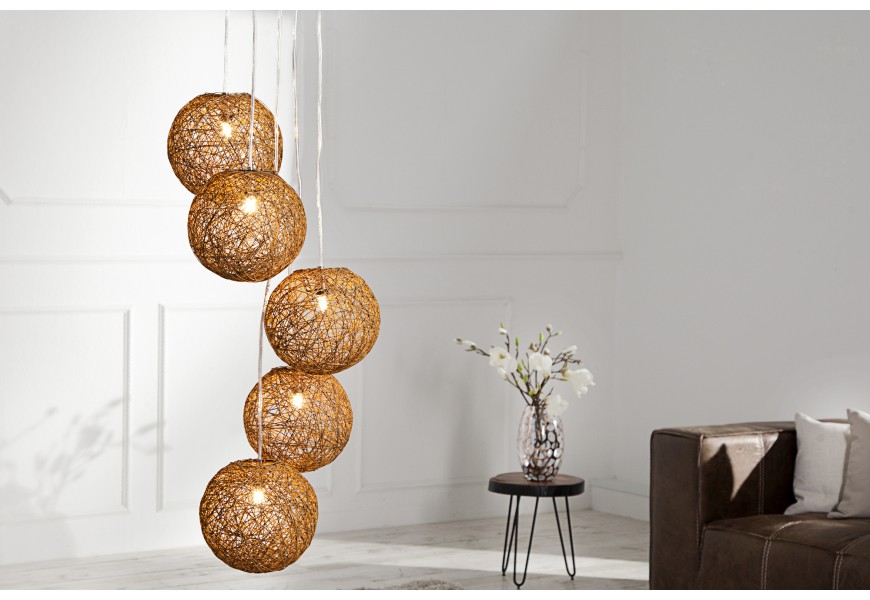 &Scaron;t&yacute;lov&eacute; origin&aacute;lne z&aacute;vesn&eacute; svietidlo Cocoon Pearl 5 čast&iacute;