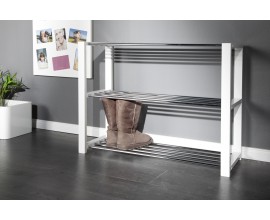 Moderný jedinečný botník na topánky biely