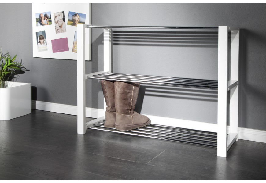 Moderný jedinečný botník na topánky biely