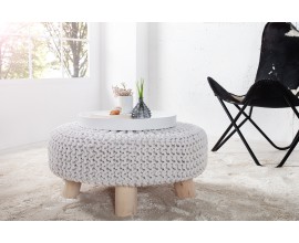 Štýlová retro taburetka Leeds 65cm biela