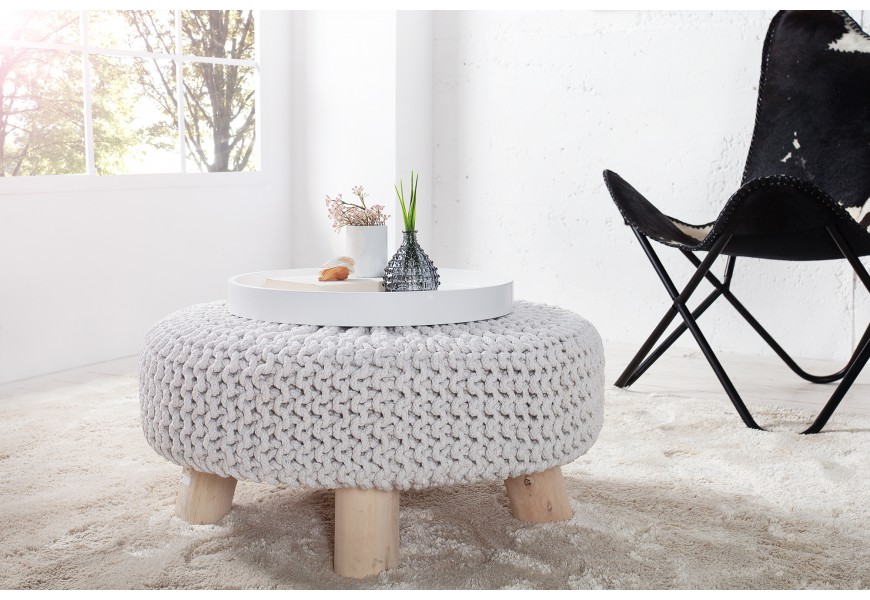 &Scaron;t&yacute;lov&aacute; retro taburetka Leeds 65cm biela