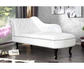 Luxusná leňoška Chesterfield biely lesk