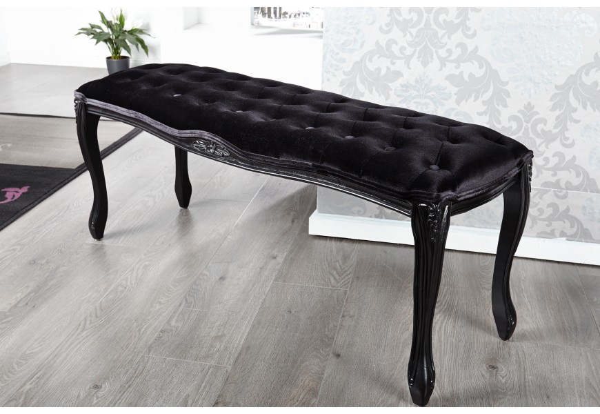 &Scaron;t&yacute;lov&aacute; retro lavice Glamour 115cm čierna