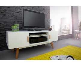 Štýlový retro TV stolík Scandinavia 120cm biela