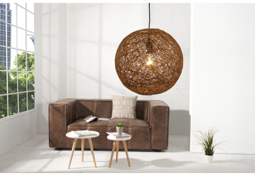 Dizajnové moderné závesné svietidlo Cocoon hnedé
