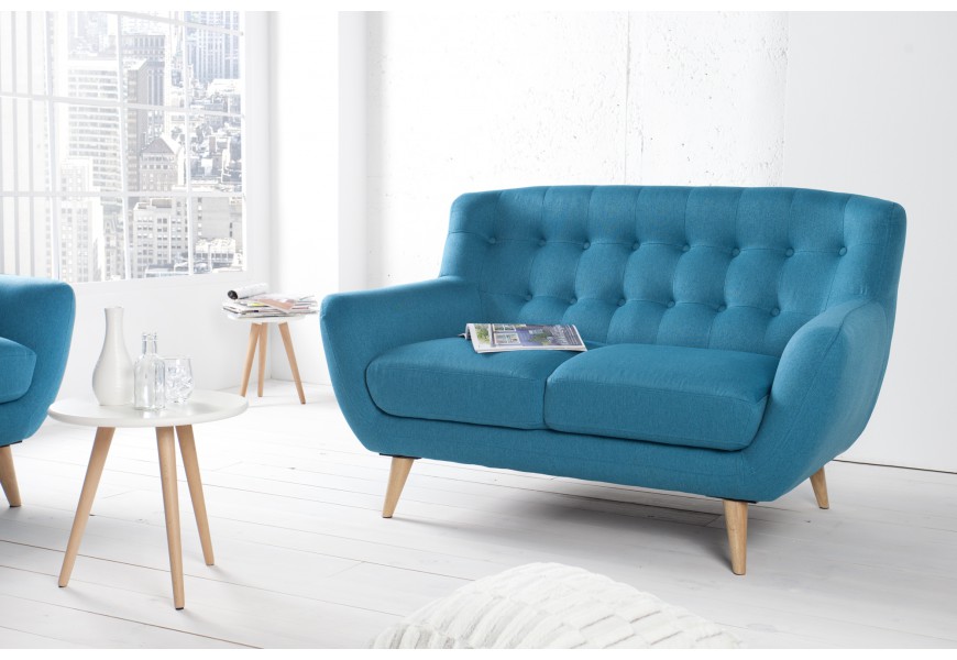 Štýlová retro sedačka Scandinavia II petrolej dvojmiestna