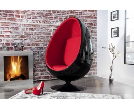 Dizajnové moderné kreslo Space Egg čierno / červené