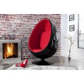 Dizajnov&eacute; modern&eacute; kreslo Space Egg čierno / červen&eacute;