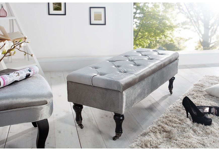 &Scaron;t&yacute;lov&aacute; lavica s &uacute;ložn&yacute;m priestorom Glamour 110cm strieborn&aacute;