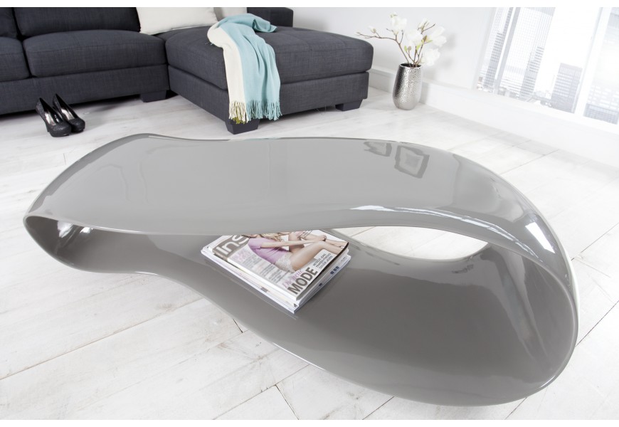 Dizajnový konferenčný stolík Stream 110 cm sivý