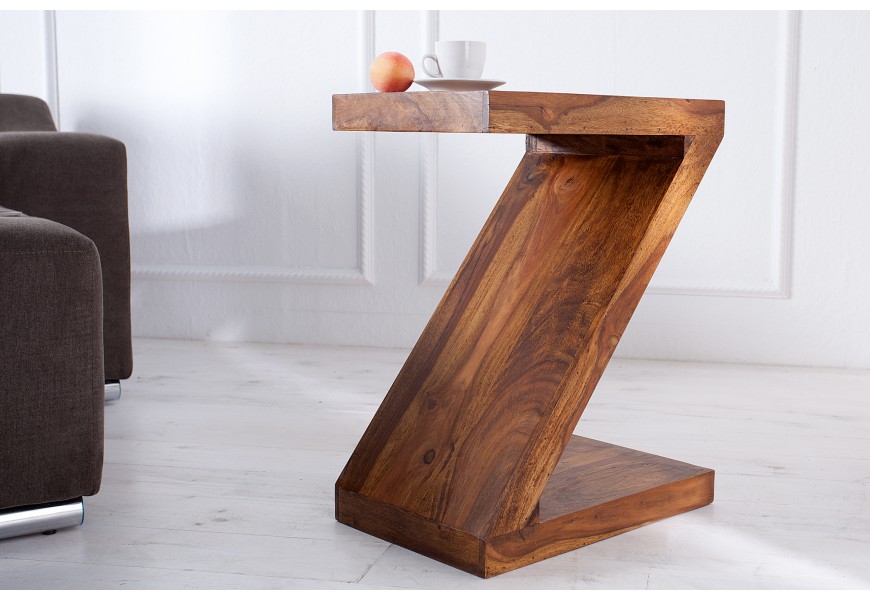 Dizajnový jedinečný príručný stolík Sheesham 45cm