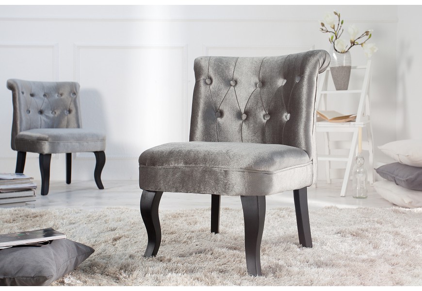 Štýlové retro kreslo Boutique strieborné