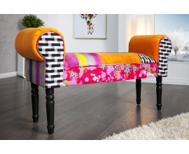 Jedinečná dizajnová lavica Ibiza II 100cm Patchwork