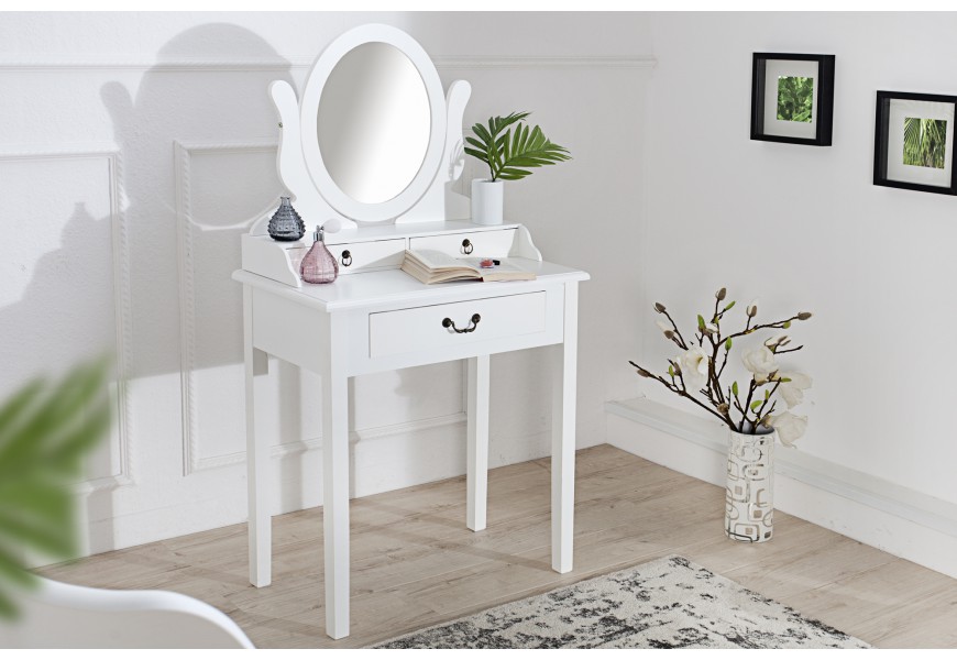 Štýlový moderný toaletný stolík Venezia biely