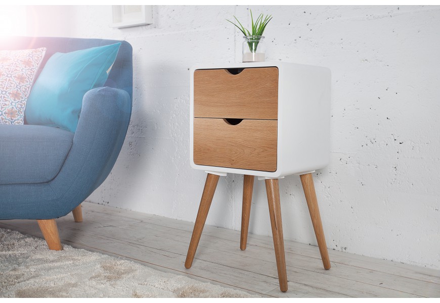 Dizajnový štýlový príručný stolík Scandinavia biely
