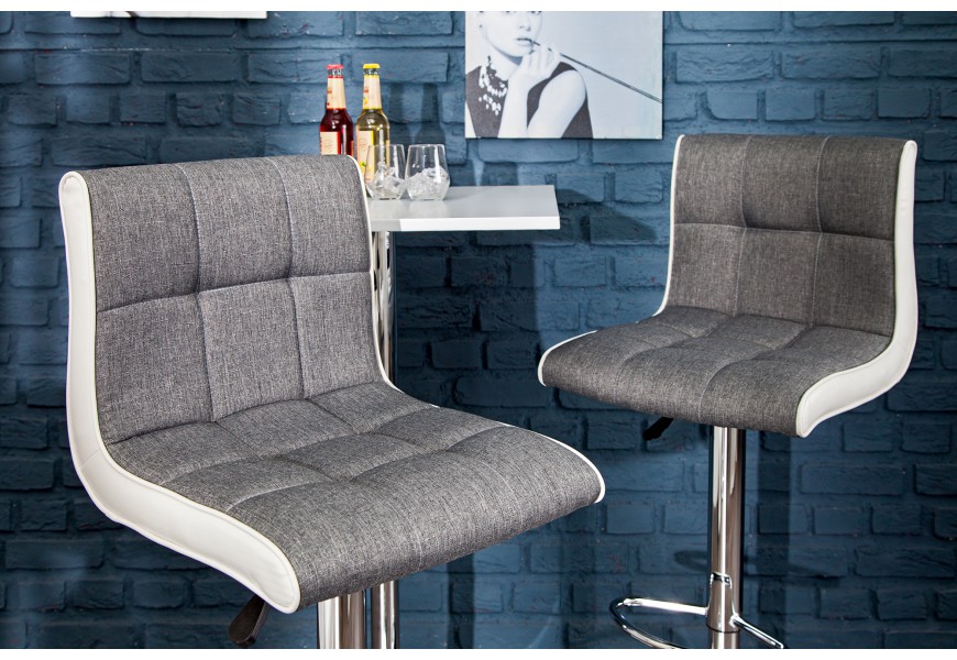 Dizajnová barová stolička  Modena 90-115cm šedo-biela