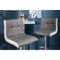 Dizajnová barová stolička  Modena 90-115cm šedo-biela