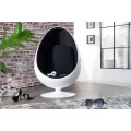 Luxusné elegantné kreslo Space Egg bielo-čierne