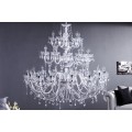 Luxusný zámocký okrúhly závesný luster Karat s tridsiatimi ramenami a priehľadnými krištáľmi 120 cm