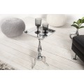 Dizajnový glamour štvorcový príručný stolík Jardin s elegantnou tvarovanou nohou v lesklom chrómovom prevedení 55 cm
