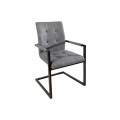 Dizajnová štýlová stolička Oxford s podrúčkami šedá