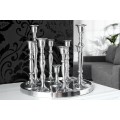 Štýlový glamour strieborný svietnik Modern Barock z kovu s deviatimi držiakmi na sviečky a okrúhlou podstavou 30 cm
