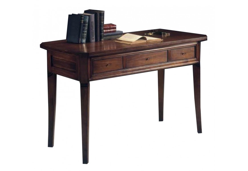 Rustikálny luxusný písací stôl Luis Philippe s tromi zásuvkami  z dreva