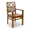 Elegantná drevená jedálenská stolička Star z masívu mindi hnedej farby