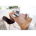 Dizajnový moderný písací stôl Terra z masívneho dreva sheesham prírodnej hnedej farby 150cm