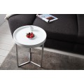 Štýlový príručný stolík Modul 40cm biela/strieborná