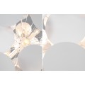 Luxusná dizajnová závesná lampa Infinity bielo strieborná