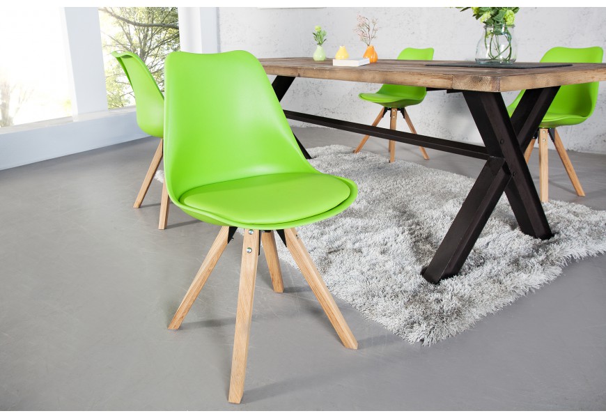 &Scaron;t&yacute;lov&aacute; zelen&aacute; retro stolička Scandinavia