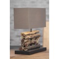 Dizajnová stolná lampa z naplaveného dreva