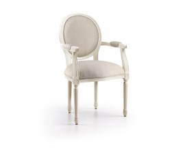 Masívna jedálenská stolička M-Vintage z masívu v bielej farbe 102cm