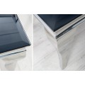 Zámocký glamour obdĺžnikový konferenčný stolík Modern Barock s čiernou sklenenou doskou a striebornými lesklými nožičkami 100 cm