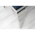 Zámocký glamour obdĺžnikový konferenčný stolík Modern Barock s čiernou sklenenou doskou a striebornými lesklými nožičkami 100 cm