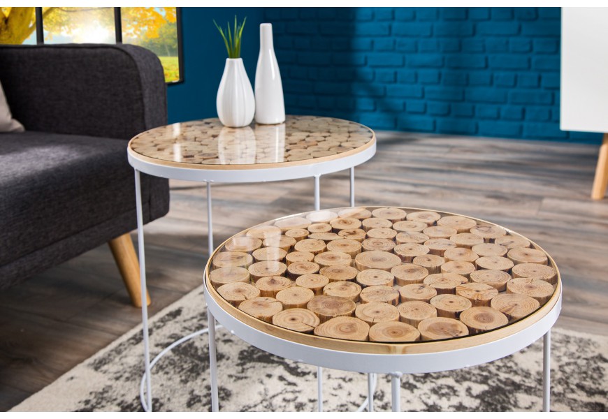 &Scaron;t&yacute;lov&yacute; odkladac&iacute; stol&iacute;k biely Pure nature mix 40cm