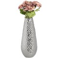 Strieborná zaoblená keramická váza "dimple effect" veľká