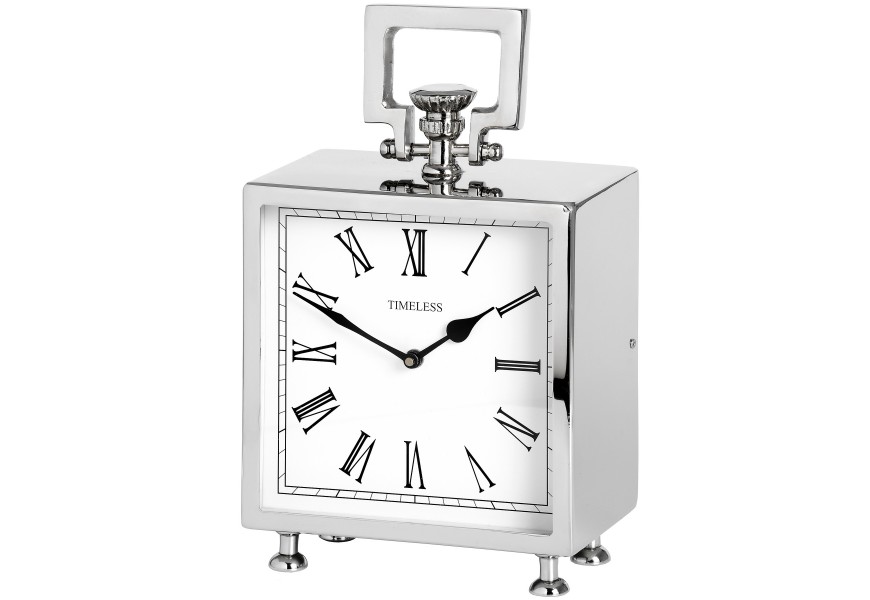 &Scaron;t&yacute;lov&eacute; strieborn&eacute; stolov&eacute; hodiny - chr&oacute;mov&eacute; hranat&eacute;