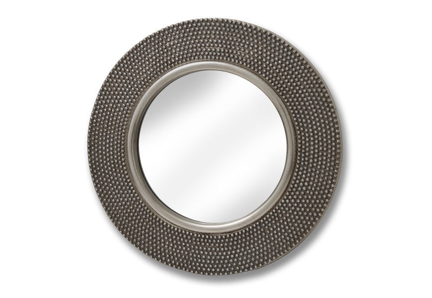 Veľké okrúhle zrkadlo s kovovým rámom 80cm