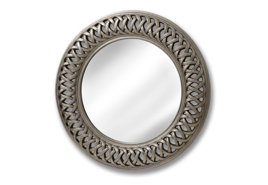 &Scaron;t&yacute;lov&eacute; retro zrkadlo Lattice strieborn&eacute;