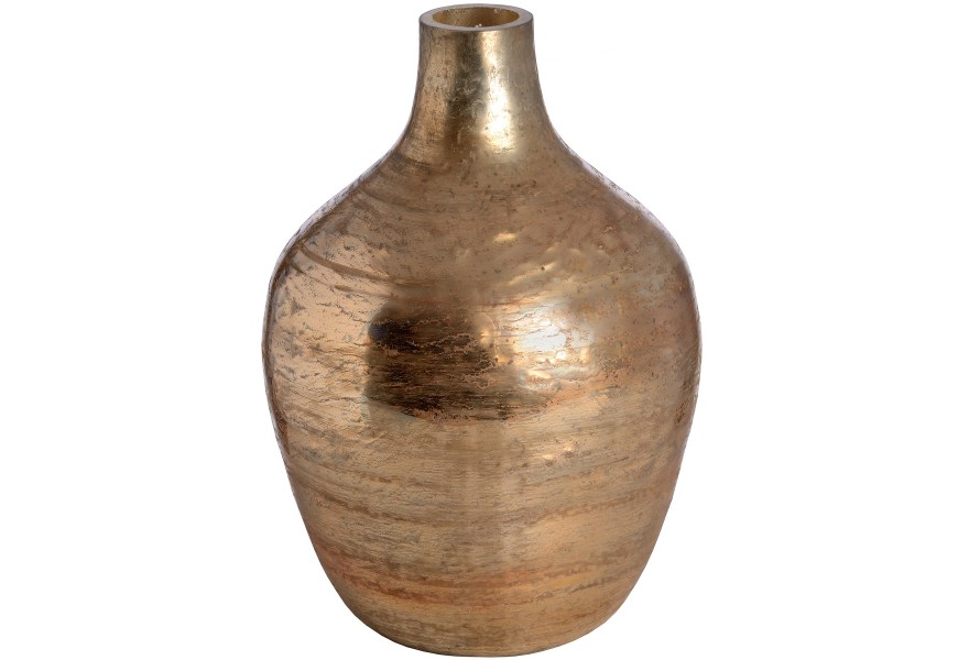 Ružovo zlatá metalická váza veľká